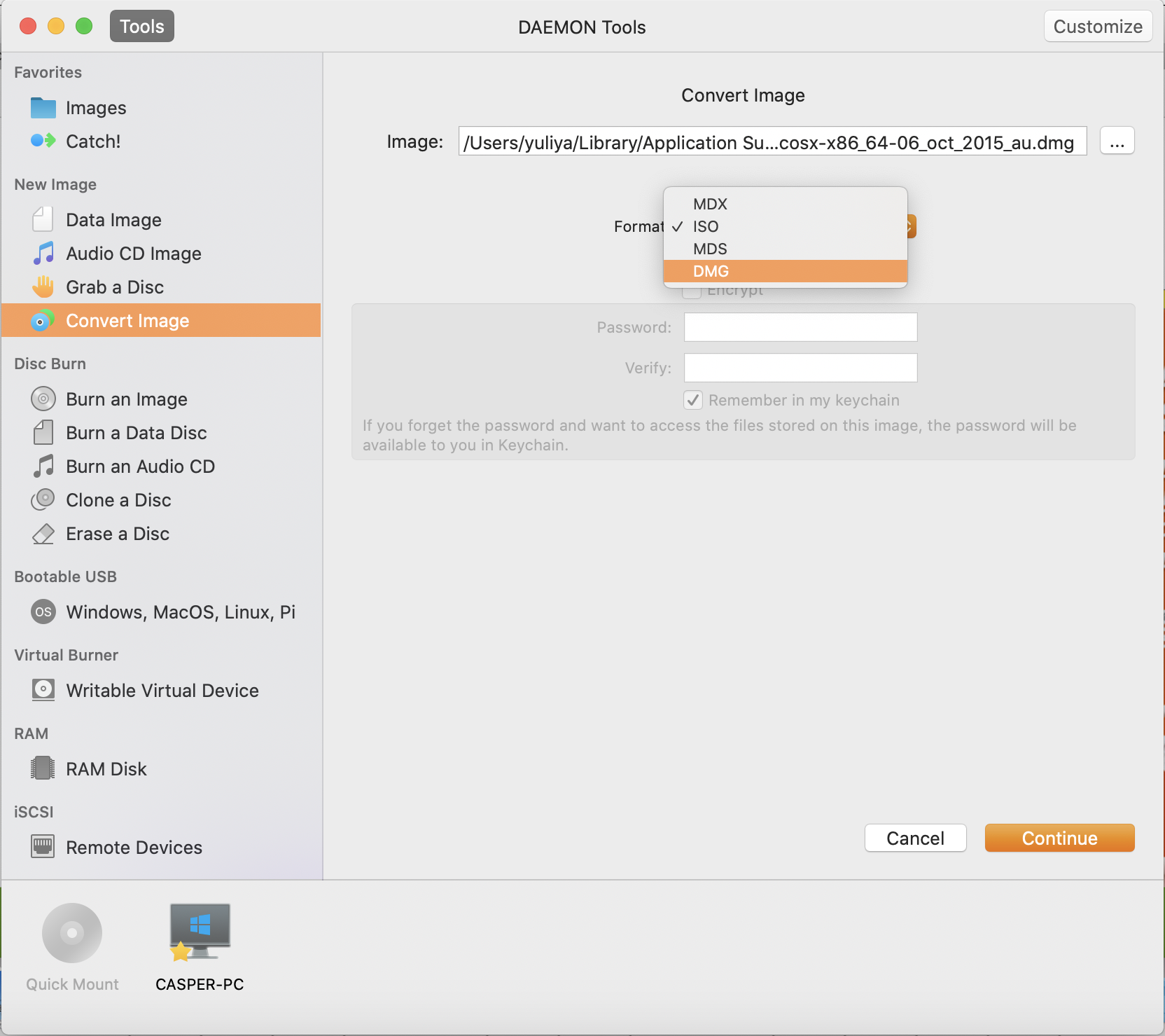 daemon tools convert dmg to iso
