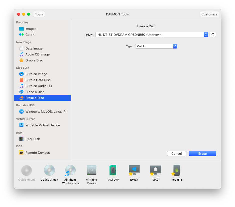 erasing disk utility mac